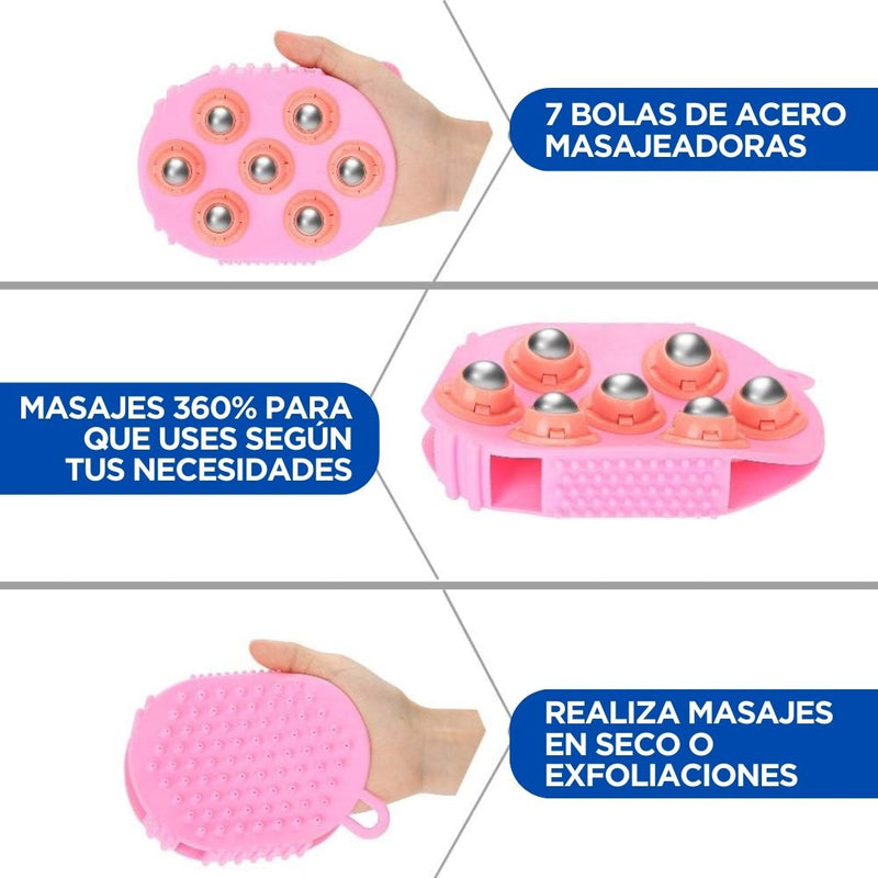 Guante Masajeador Linfático para exfoliación de piel y masajes en seco para eliminar la celulitis