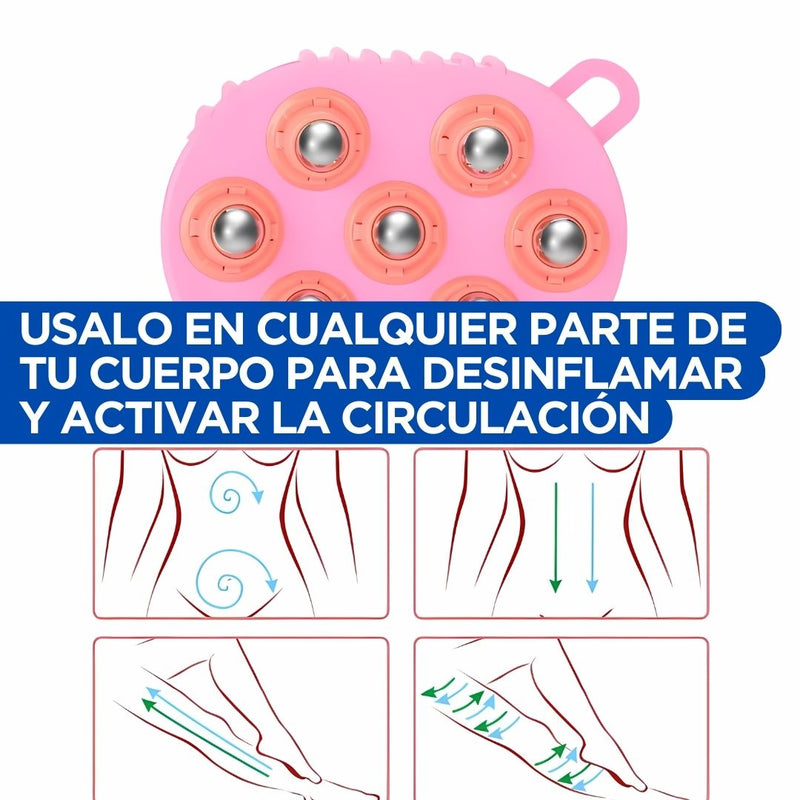 Guante Masajeador Linfático para exfoliación de piel y masajes en seco para eliminar la celulitis